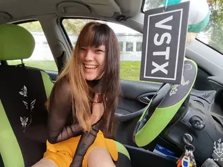 Squirted Out of the Car in Parking!!