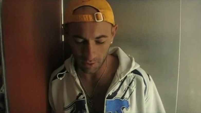 Gaybareback: Gay suck straight big dick in elevator