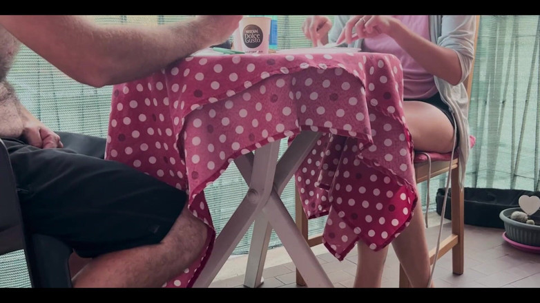 Lollolara91: Italian Couple Blowjob Under Table After Eating Deep Creampie POV