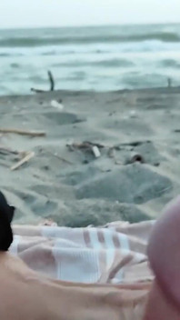 Slutty French Teacher Blowjob Amateur on Nude Beach to Stranger with Cumshot - Misscreamy