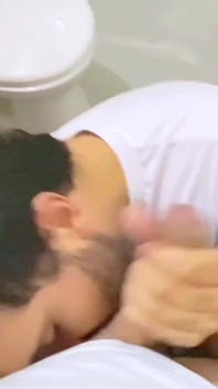 Cruising Straight Fucks Me Hard Bareback in Bathroom and Cums Inside My Hairy Ass