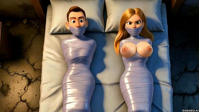 Gagged AI Cartoons: Bound &amp; Watched