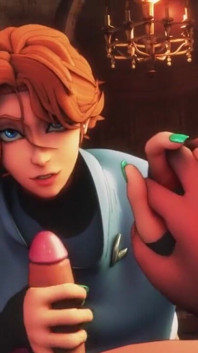 Sypha Belnades Gives You a Handjob While Holding Your Hand