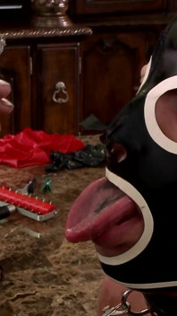 Mistress and 2 slaves: clips and candlewax into fisting