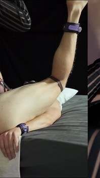 Split screen chastity pov vastpinnen - mijn zicht en mijn kont stuiteren