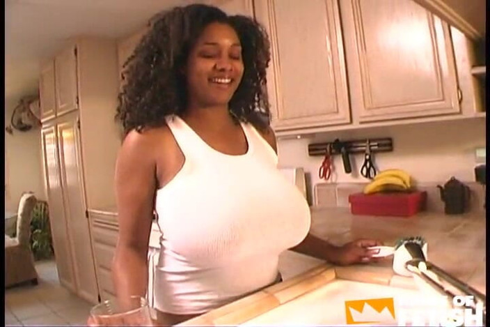 Inter-racial: Nasty ebony with huge boobs gets her hairy cunt screwed...