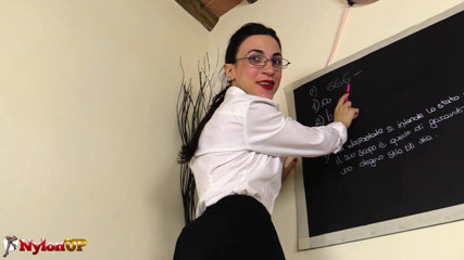 FootFetish Girls With Sex Toys and Nylons: Spex brunette babe playing with strapon