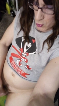 Cute Sissy Jerks off in the Home Office