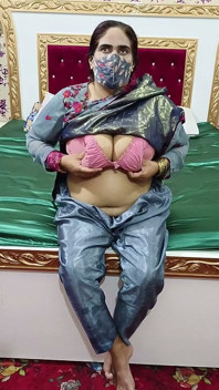 Hot Desi Shilpa Bhabhi Pressing Her Big Boobs and Masturbating by Dildo