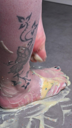 Sexyskyfeet: ASMRクリーミープディングフットスマッシュシッチプディングとスプリンクル