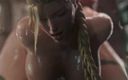 MsFreakAnim: Street Fighter Porno Cammy Pizdă umplută cu spermă și anal cu...