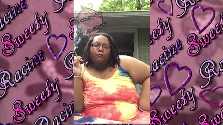 Sweety Racine: SSBBW smokes outside