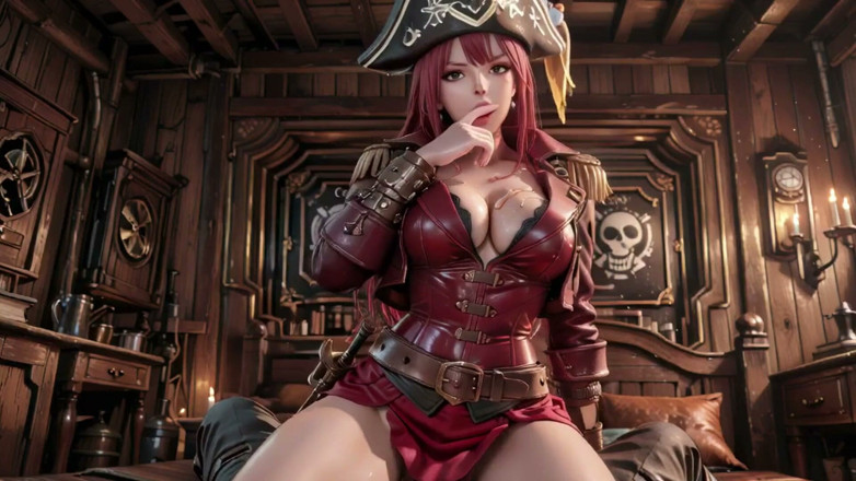Seraphina Vale: La reine des pirates rousse ! Déesse paresseuse dans la prise...