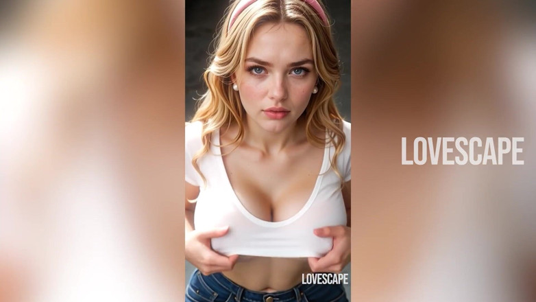 Lovescape: Shy Blonde Hentai Cutie Hesitates, Then Sucks Cock Until Sticky...