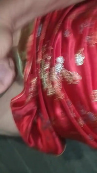 Lars Damberger Masturbating in a Red Asia Satin Cheongsam