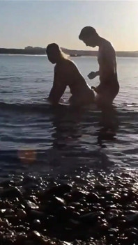 Romantic Sex at a Public Beach