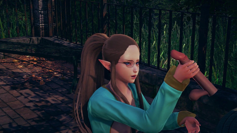 Waifu club 3D: Meminta seorang awek elf untuk melancap zakar besar