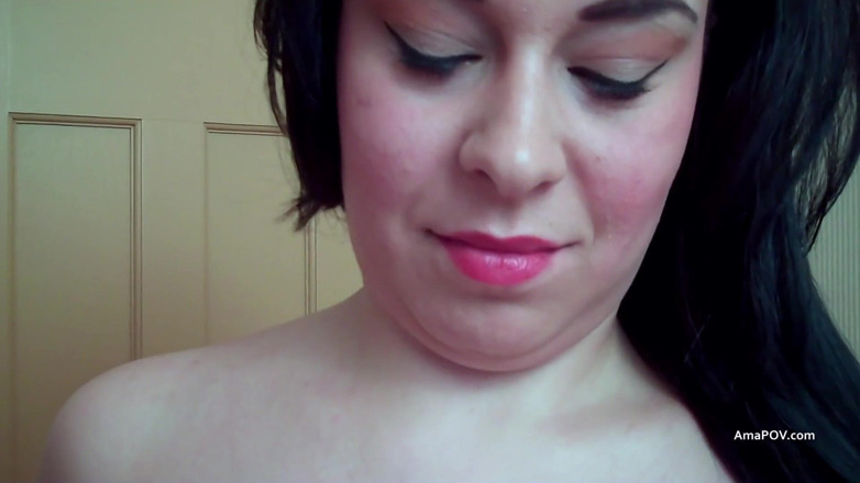 AmaPOV: Rubbing her big natural tits before putting my cock in...