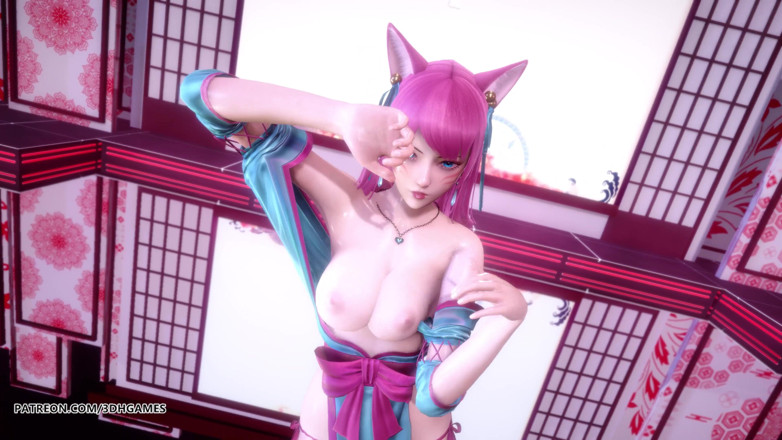 3D-Hentai Games: [MMD] IU - LILAC Spirit Blossom Ahri Sexy Striptiz League Of...