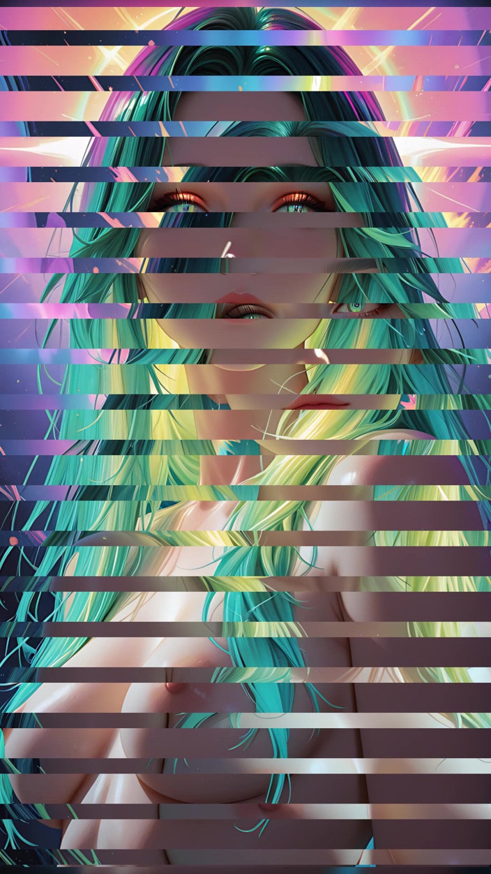 VelvetInk Studio: Retrato de beleza cósmica de neon com olhos iluminados, fantasia...
