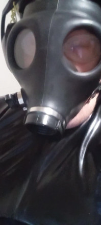 Gasmask Latex Tracksuit Cum