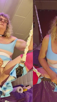Tslillysophie Shows Her Big Tits and Hard Girlsdick in Sling