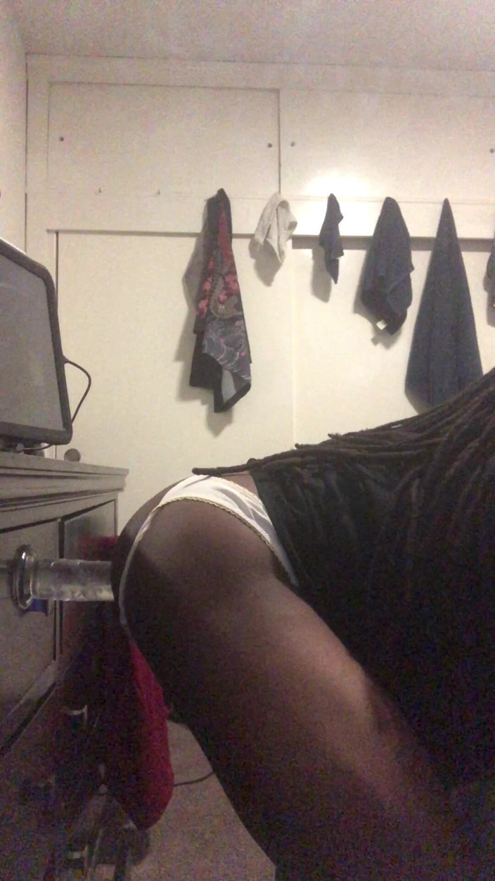 Emperor Kai Da God King: Black Male Booty Slides Thong to the Side Solo Anal...