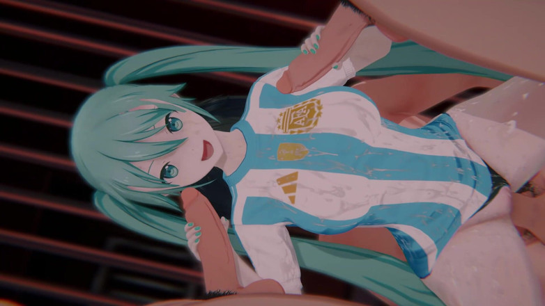 Tomu aisuman: [3D Hentai] - 初音未来(アルゼンチン)ワールドカップ2026 ファイナルペナルティ(アルゼンチンサポーター兼POV Sandwich DP)(4k/60fps) |