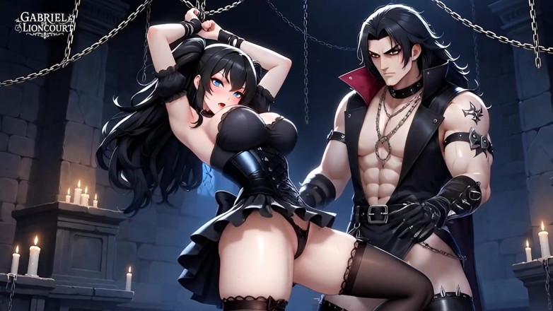 Gabriel de Lioncourt AI: Fantasie gotiche del vampiro 1 - Hentai Ai Generated