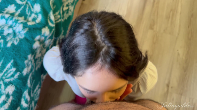 Shamelesscouple: POV Blowjob with Deep Eye Contact - Sloppy &amp; Cum Swallow