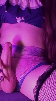 Videoclip complet solo [10:02] - Masturbare cu Cumlube în ciorapi și bikini top încep cu pula mea în pantalonii mei scurți