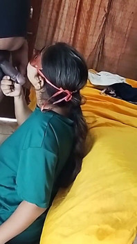 College Girl Wanna Lick His Cock All Night in the Hotel