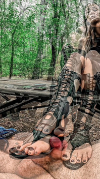 Submission in the Woods - Licking Gladiator Sandals