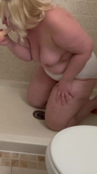 BBW Whore Gags on Your Cock in the Shower