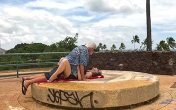 We Found a Large Round Stone Sundial (altar) at the Top of a Hill in a Park