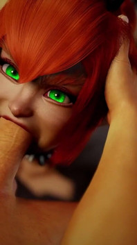 Mario Bowsette Hard Blowjob