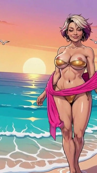 Sexy milfs tetonas en la playa
