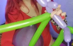 I Have Fun with My Balloons in the Boss's Office!! Part 1