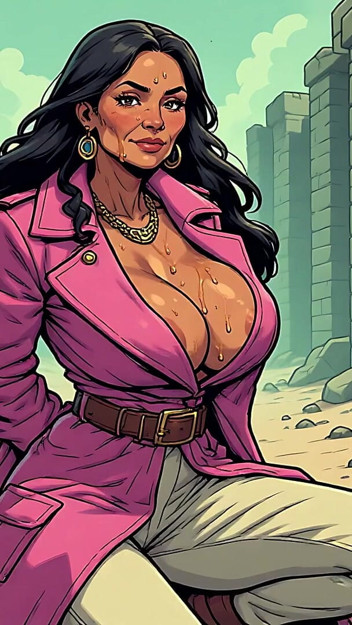Sticky Tits Cartoon Style Art