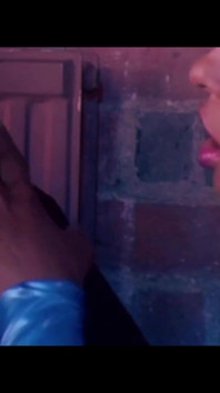 Ebony in leather fucked hard by two dudes