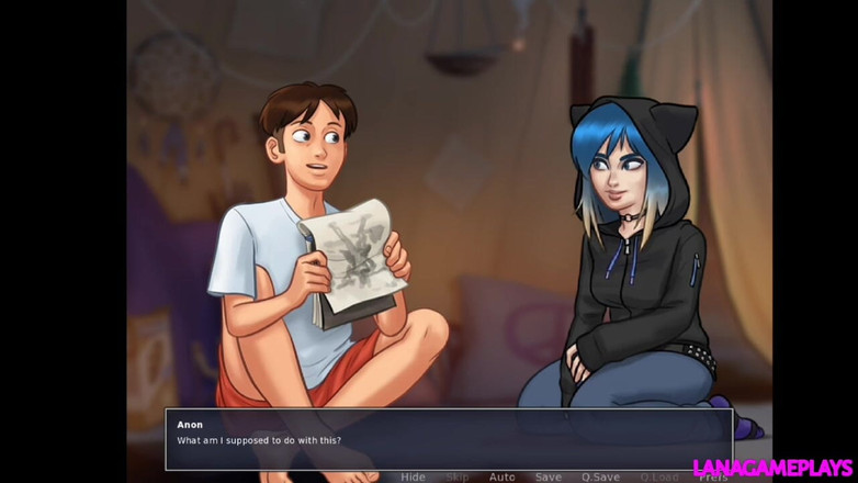 Lana Game plays: Літня сага No115 - мила готична дівчина любить його величезний член - їх спіймали