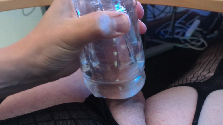 KiraszaSissy: Hard Throbbing Girl Cock Playing with Clear Pussy Toy and...