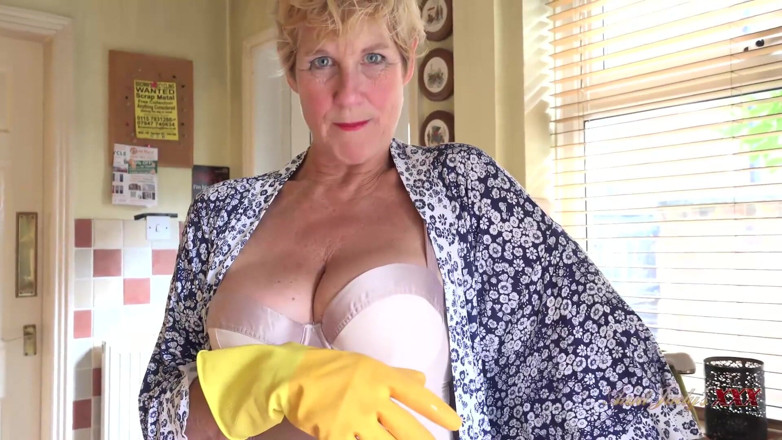 Aunt Judy's XXX: Judysxxx - Busty Mature Housewife Sucks Your Cock in the Kitchen (pov)