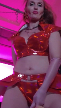 BDSM Mistress Pvc Gold Red Vinyl Toys Dick Fetish Boots Femdom