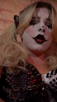 Blonde Clown Dildo Sucks and Fucks Her Tight Pussy