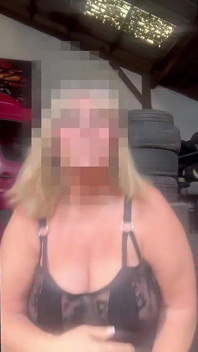 Caught Walking in Garage Withhuge Natural Tits Out