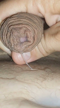 Intense Shot of Cum Coming Out of the Navel