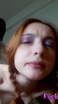 Redhead Skinny Amateur Fucked by Mature Fat Man