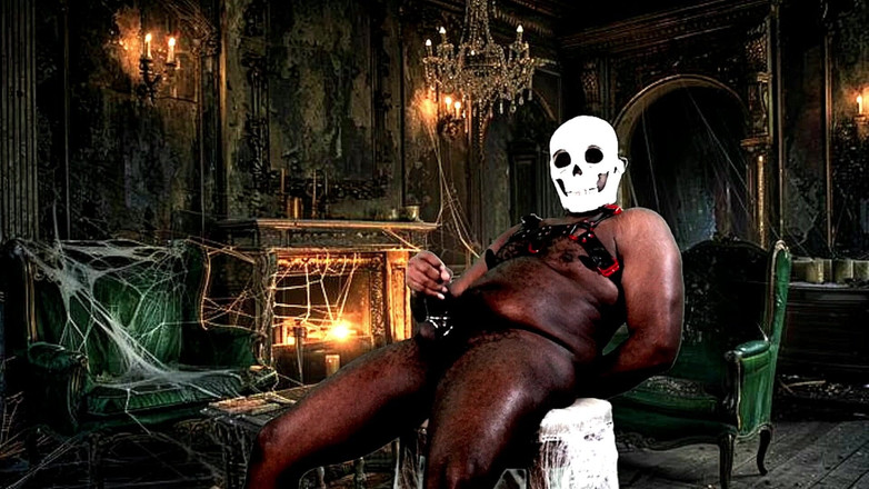 Blkbamaboi73: Gooning in het Haunted Mansion - enorme gepakte vlijvige jock klaar...