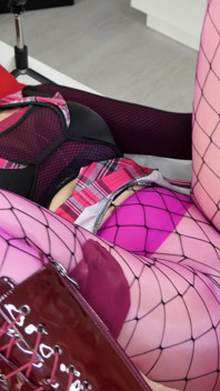 Pink Encasement Nylon Nora Fox Fuck Through Nylon